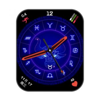 十二星座十二星宿蓝黑金牛表盘.clock