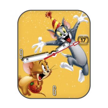 Tom and Jerry 猫和老鼠汤姆和杰瑞橙色生日派对主题表盘.clock