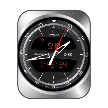 OMEGA 欧米茄黑色圈复古银边表盘.clock