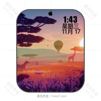 原始森林长劲鹿晚霞表盘.clock