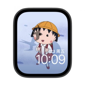 樱桃小丸子看着燕子飞过苹果iwatch壁纸表盘.watchface