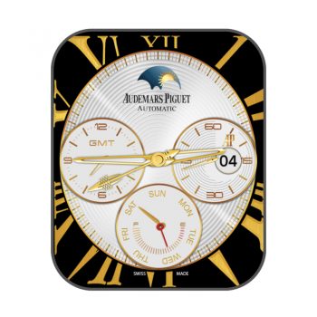 爱彼Audemars Piguet炫酷黑金边白盘月亮表盘.clock