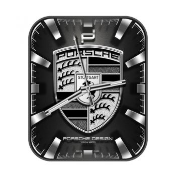 Porsche保时捷标黑银logo简约表盘.clock