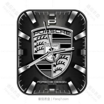 Porsche保时捷标黑银logo简约表盘.clock