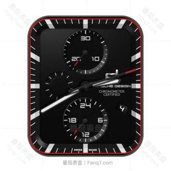 Porsche保时捷标黑色三盘表盘.clock