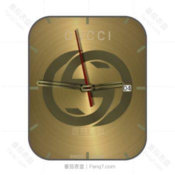 GUCCI古驰黄金光面古驰logo表盘.clock