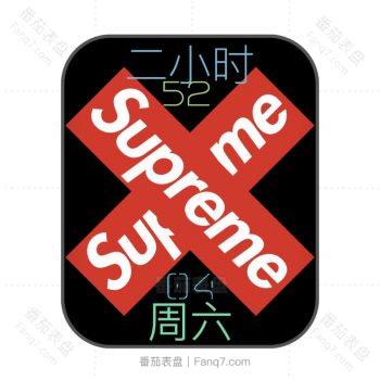 Supreme红色条纹logo表盘.clock