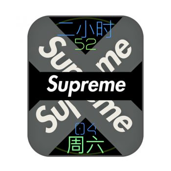 Supreme灰色条纹logo黑色条纹表盘.clock