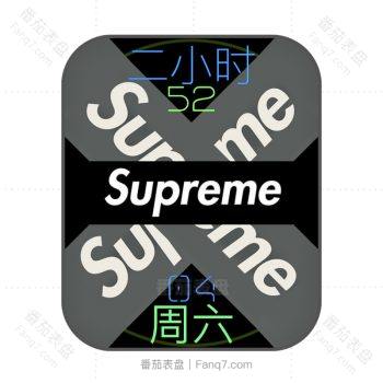 Supreme灰色条纹logo黑色条纹表盘.clock