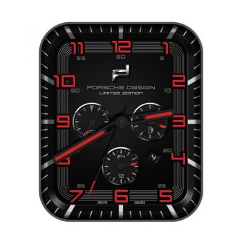 Porsche保时捷标黑红赛道表盘.clock