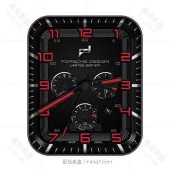 Porsche保时捷标黑红赛道表盘.clock