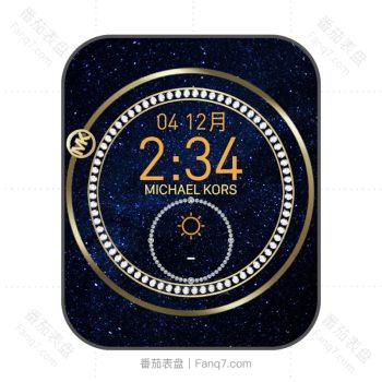 迈克科尔斯MICHAEL KORS蓝色星空镶钻表盘.clock