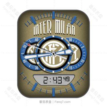 国际米兰足球俱乐部(Football Club Internazionale Milano)棕色表盘.clock