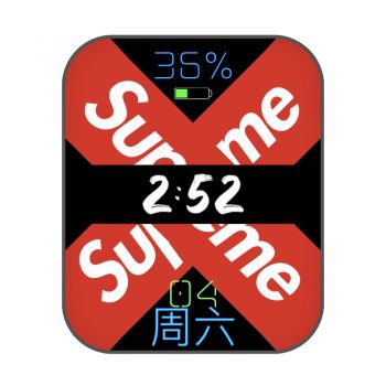 Supreme红色条纹数字时钟黑色条纹表盘.clock