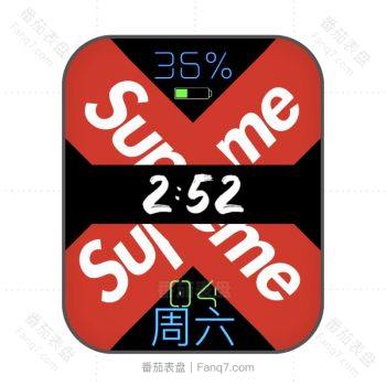 Supreme红色条纹数字时钟黑色条纹表盘.clock