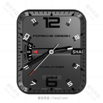 Porsche保时捷灰色简约黑表盘.clock