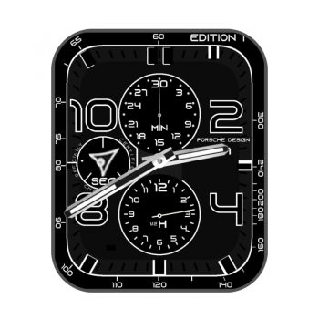 Porsche保时捷黑白简约黑表盘.clock