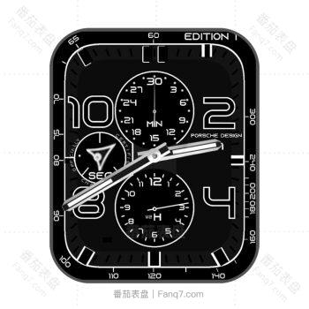 Porsche保时捷黑白简约黑表盘.clock
