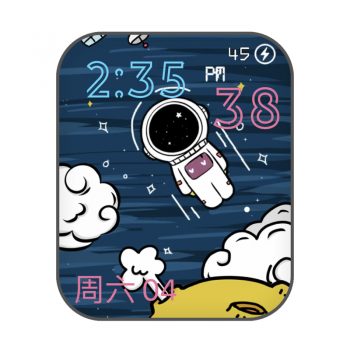 网红迷你太空人蓝色卡通可爱网红表盘.clock