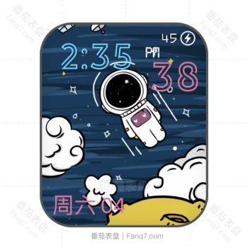 网红迷你太空人蓝色卡通可爱网红表盘.clock