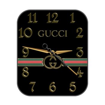 GUCCI古驰黑色大logo罗马数字表盘.clock
