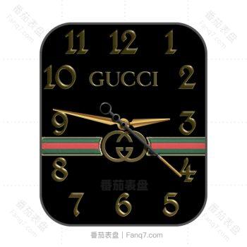 GUCCI古驰黑色大logo罗马数字表盘.clock