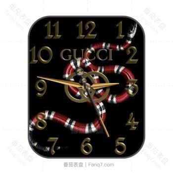 GUCCI古驰黑色蟒蛇罗马数字表盘.clock