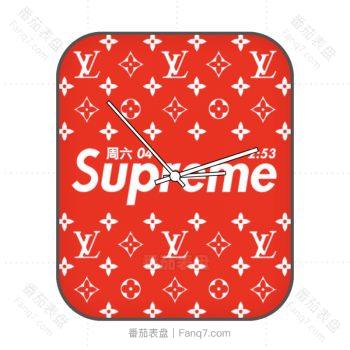 Supreme路易斯威登lv红白表盘.clock
