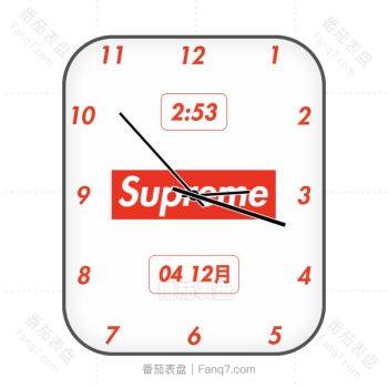 Supreme红白简约表盘.clock