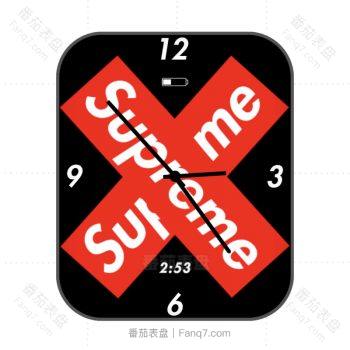 Supreme红白黑色简约表盘.clock