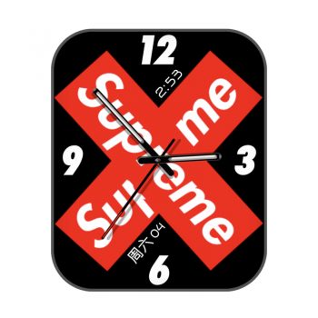 Supreme红白黑色简约表盘.clock