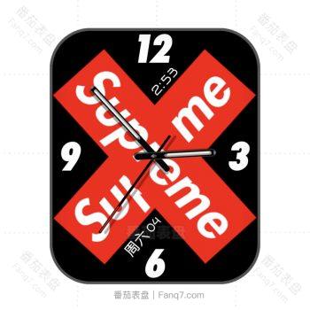 Supreme红白黑色简约表盘.clock