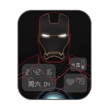 Ironman漫威系列钢铁侠素描黑色表盘.clock