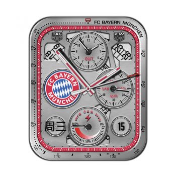 泰格豪雅手表TAG HEUER 拜仁慕尼黑足球俱乐部(FC Bayern Munich)灰红转盘表盘.clock