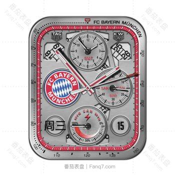 泰格豪雅手表TAG HEUER 拜仁慕尼黑足球俱乐部(FC Bayern Munich)灰红转盘表盘.clock