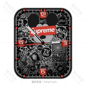 Supreme迪士尼米奇红白黑色表盘.clock