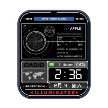 卡西欧CASIO地图经纬表盘.clock