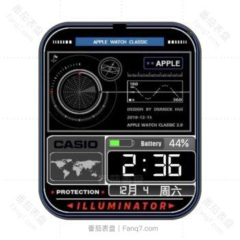 卡西欧CASIO地图经纬表盘.clock