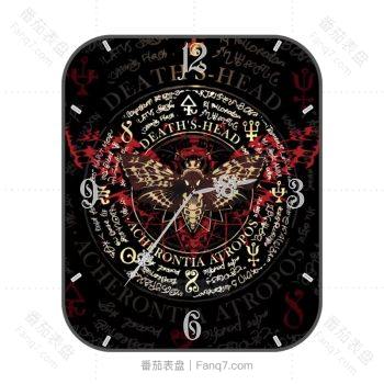 Deaths-head hawkmoth TG茄天蛾火焰燃烧符文表盘.clock