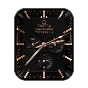 OMEGA 欧米茄 Speedmaster 超霸系列全自动机械黑底玫瑰金表盘.clock