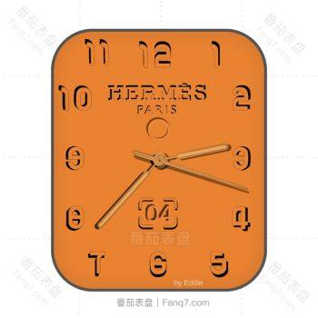 爱马仕Hermes橙色简约表盘.clock