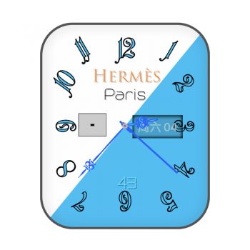 爱马仕Hermes蓝白简约表盘.clock