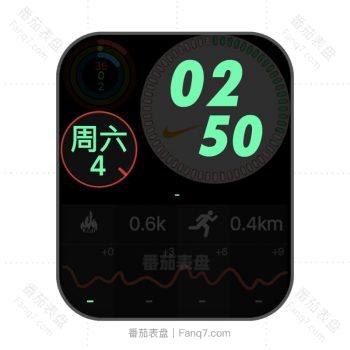 nike耐克黑绿色简约表盘.clock