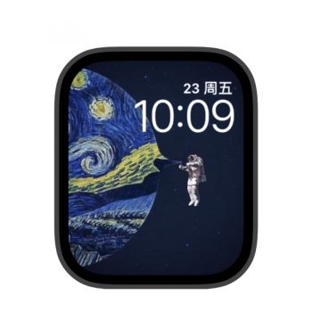 星月夜与宇航员苹果iwatch壁纸表盘.watchface