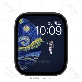 星月夜与宇航员苹果iwatch壁纸表盘.watchface
