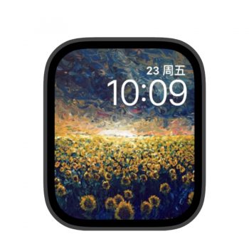 油画菊花海洋苹果iwatch壁纸表盘.watchface
