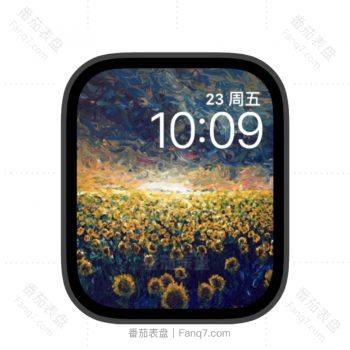 油画菊花海洋苹果iwatch壁纸表盘.watchface