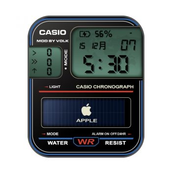 卡西欧CASIO蓝绿复古表盘.clock