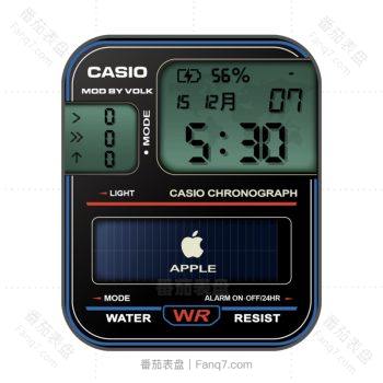 卡西欧CASIO蓝绿复古表盘.clock