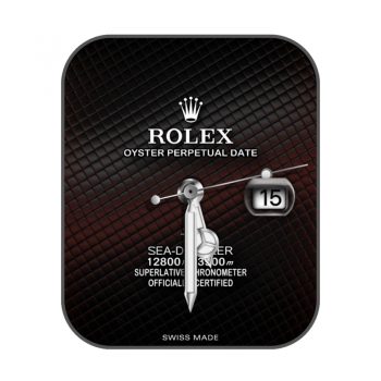 劳力士ROLEX黑色小方格中间红表盘.clock